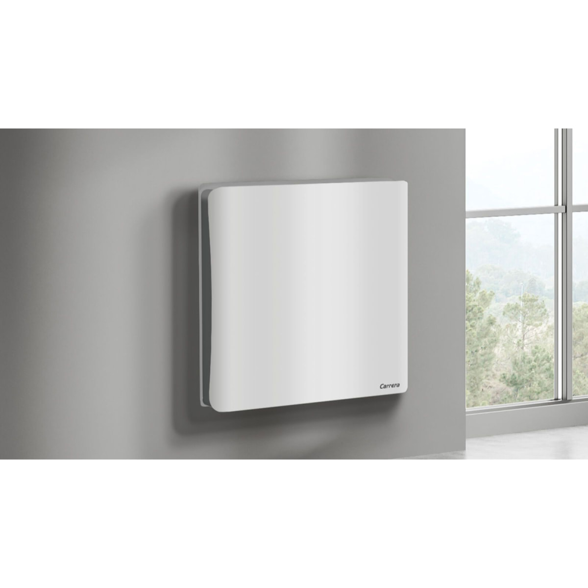 Radiateur inertie double coeur ceramique + film LCD 1000W blanc & gris