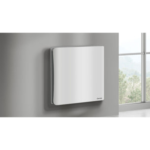 Radiateur inertie double coeur ceramique + film LCD 1000W blanc & gris