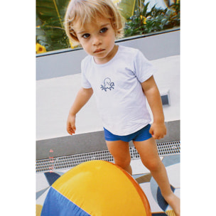 Set baby composto da costume boxer e maglietta bianca polipo