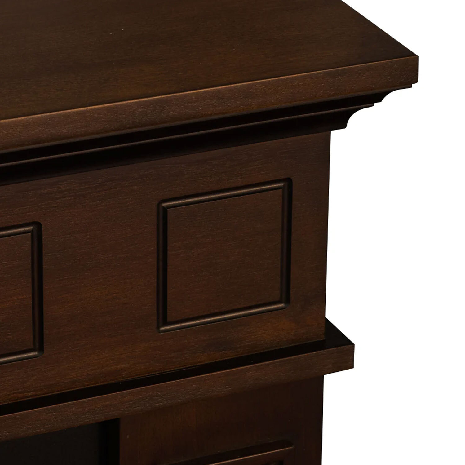 Jefferson - Camino a bioetanolo da terra in legno 89,5x28xH90,5 cm, colore marrone