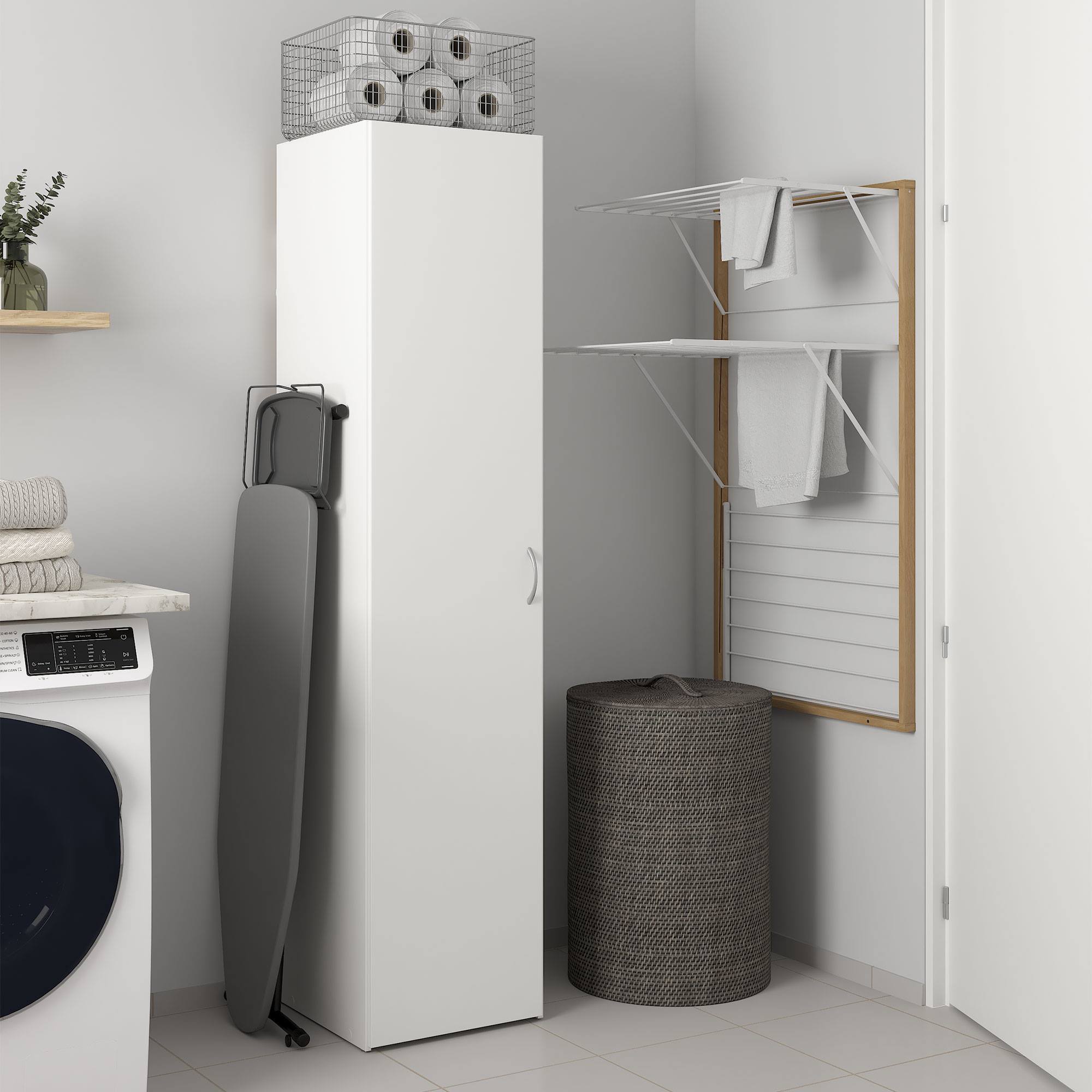 Armario duero con 1 puerta en color blanco 39,4x41,5x175,4cm