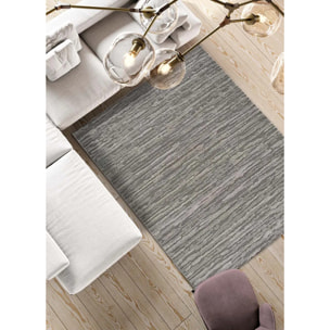 YEN Alfombra abstracta con relieve de pelo corto gris, varias medidas disponibles.
