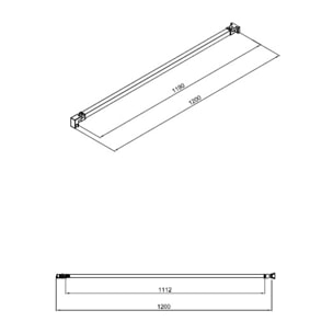 Bras de montage 120 cm Walk-in noir (SIKOZAV2C)