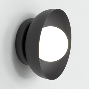 Lampada da parete Ozzy in acciaio nero opaco