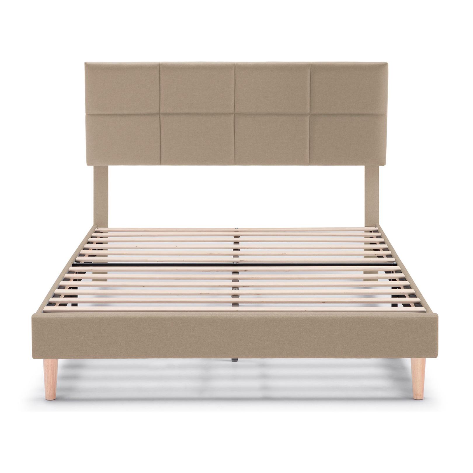 Estructura de cama tapizada Silvi de 30 cm Beige