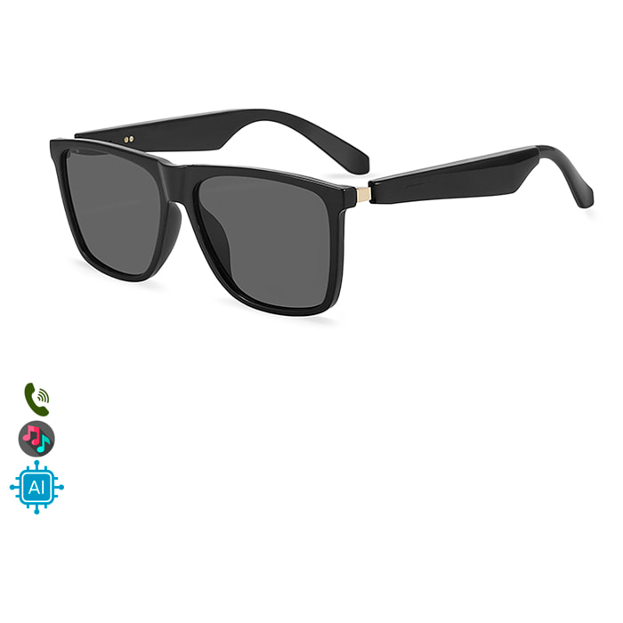 Gafas inteligentes A02-315, control de llamada bluetooth, asistente de voz, traducción AI.