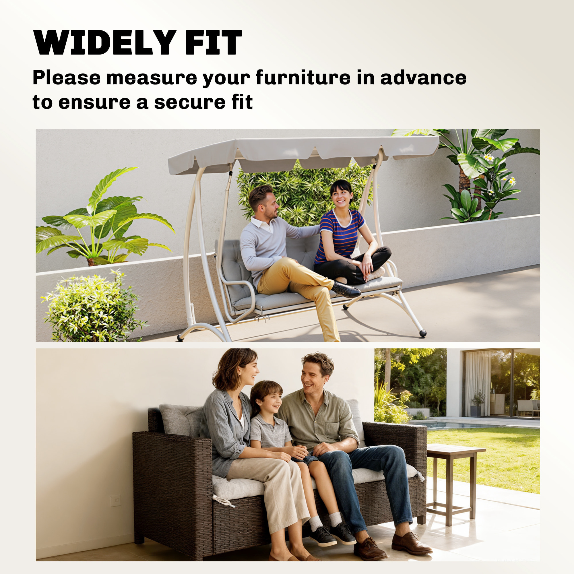 Coussin matelas assise dossier pour banc de jardin balancelle canapé 3 places grand confort 150 x 98 x 8 cm gris