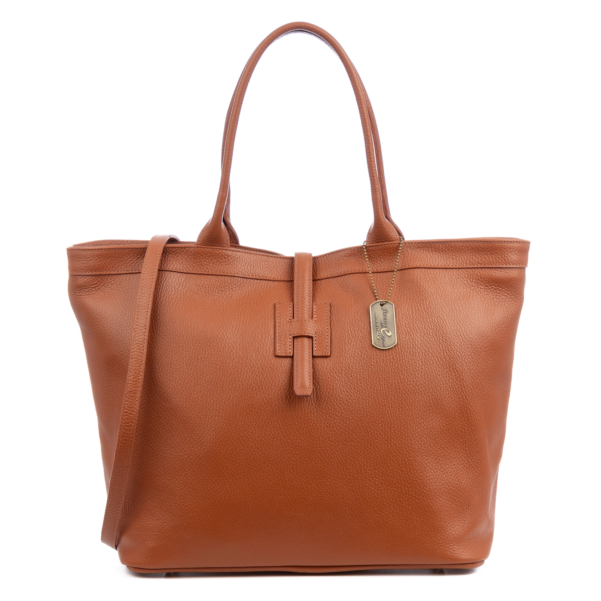 Aurigo bolso Shopper mujer de piel auténtica Dollaro. Doble posición.