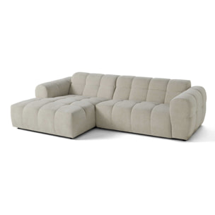 Ray - canapé d'angle gauche - 4 places - en tissu texturé - Beige