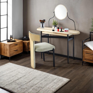 Tocador con espejo Padma Negro - Roble