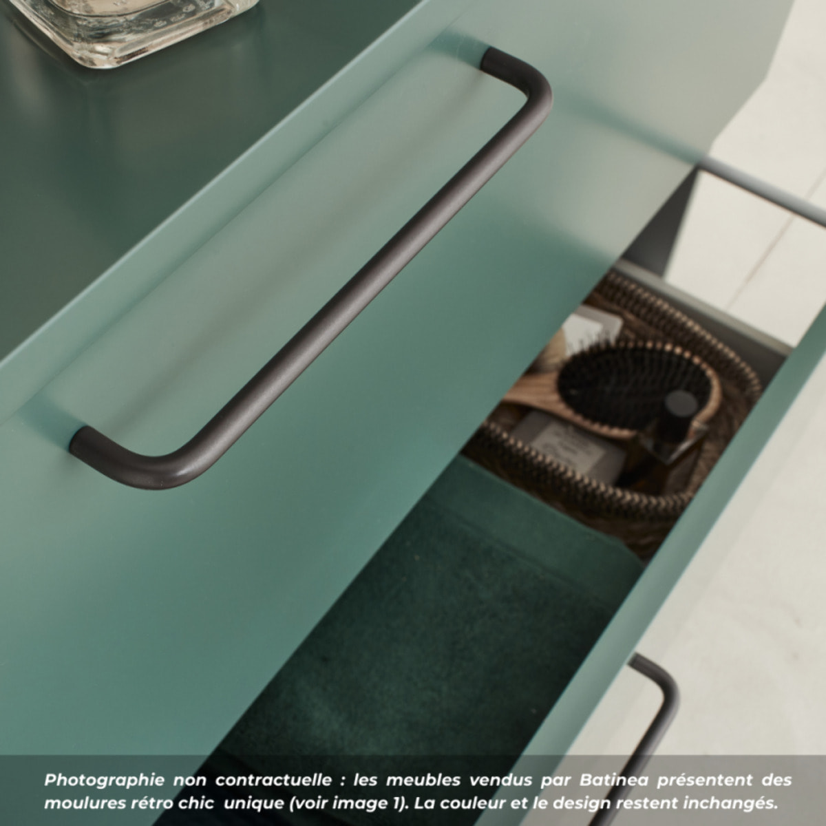 Meuble simple vasque 80 cm JACOB DE LAFON Odéon Rive Gauche vert olivier
