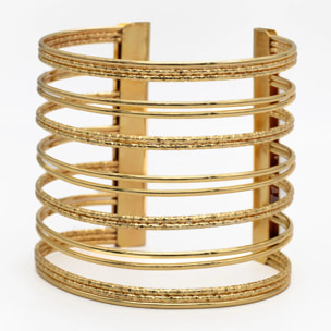 Brazalete dorado de lineas con textura