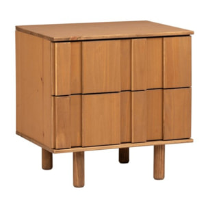 Table de chevet Sandoli -bois massif d'araucaria-couleur nogal 60 x 60 x 45 cm