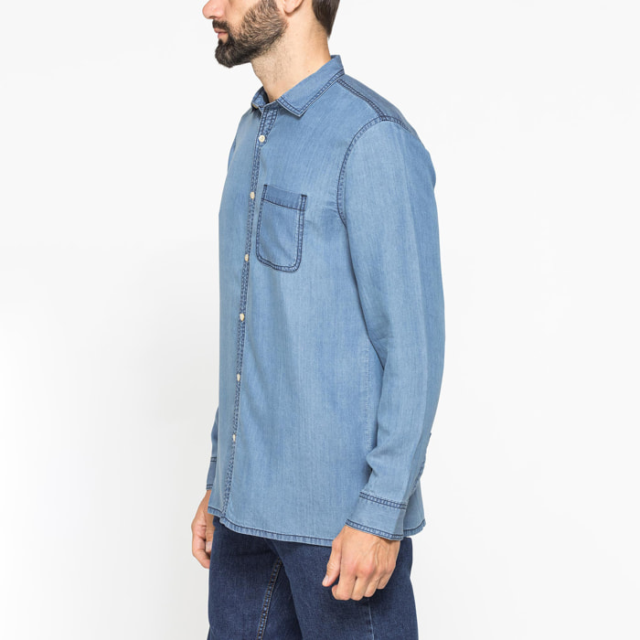 CAMICIA MANICA LUNGA IN LYOCELL EFFETTO DENIM