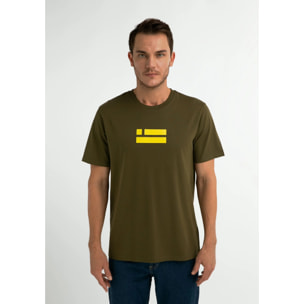 Camiseta Básica Flag T-Shirt Khaki D.Franklin