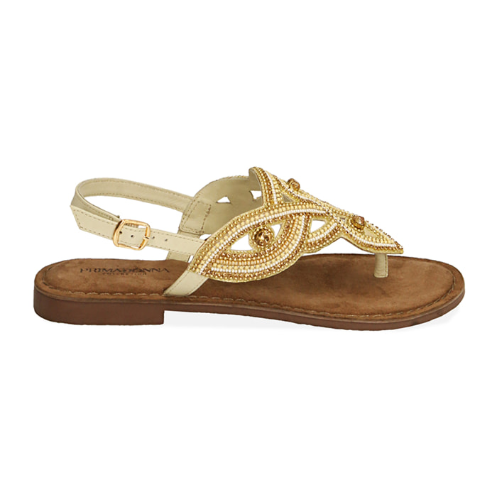 Sandali infradito oro in pelle