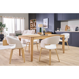 Chaises design en tissu taupe et bois clair (lot de 2) SLAM