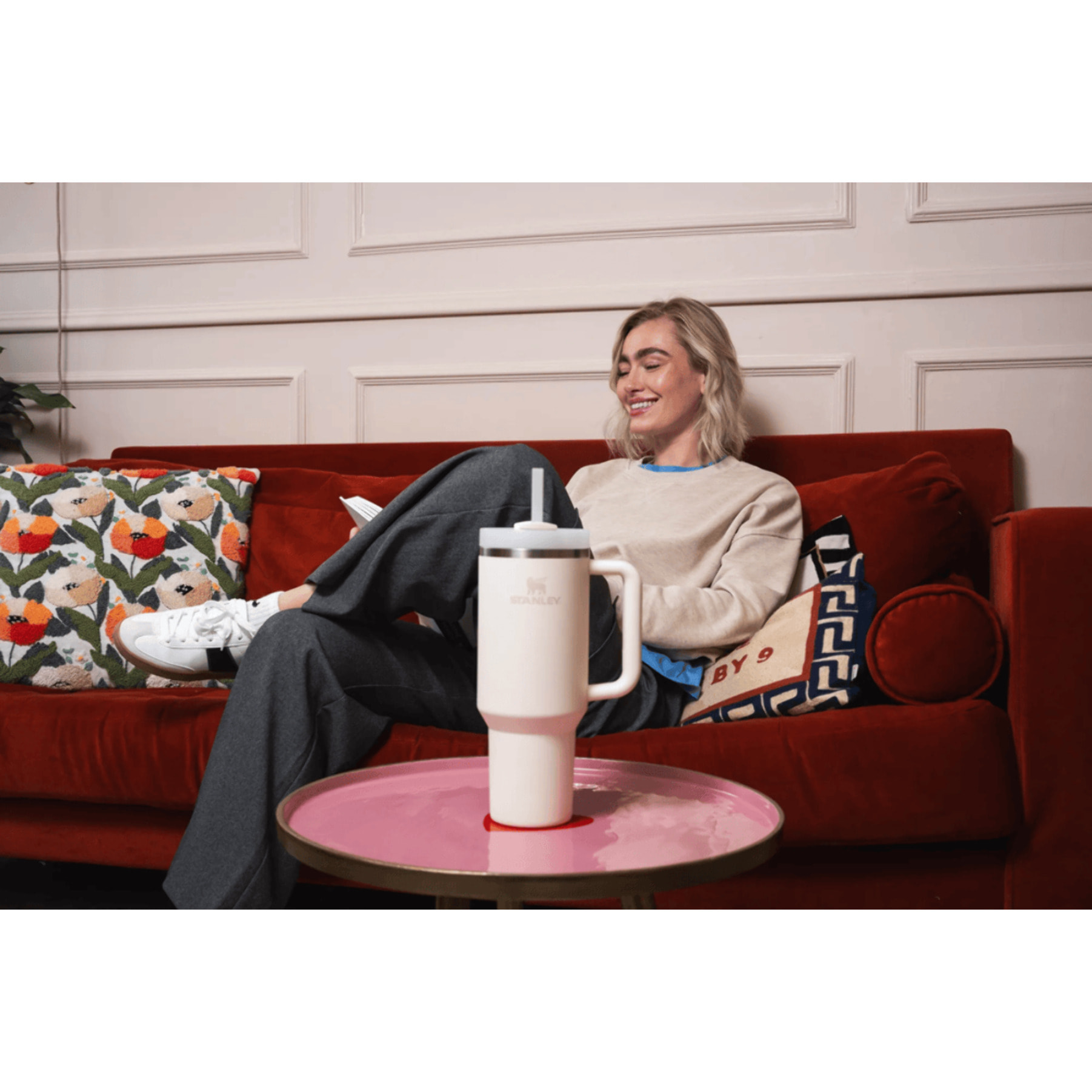 Botella de agua Isotermica - 1,18L - QUENCHER® H2.O FLOWSTATE™ TUMBLER - Cream