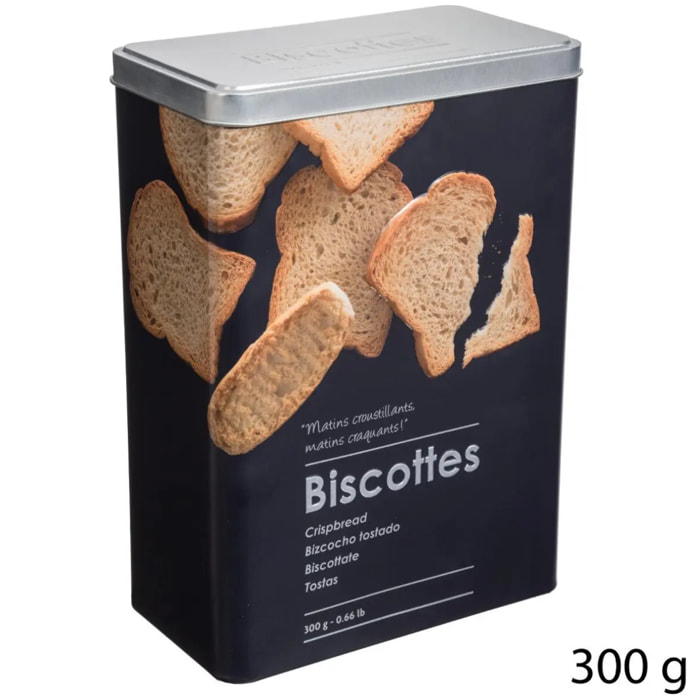 Boîte biscotte métal "Black Edition" noir