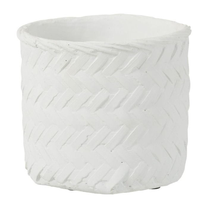 J-Line cache-pot Imitation Tissage - ciment - banc - small - Ø 20 cm