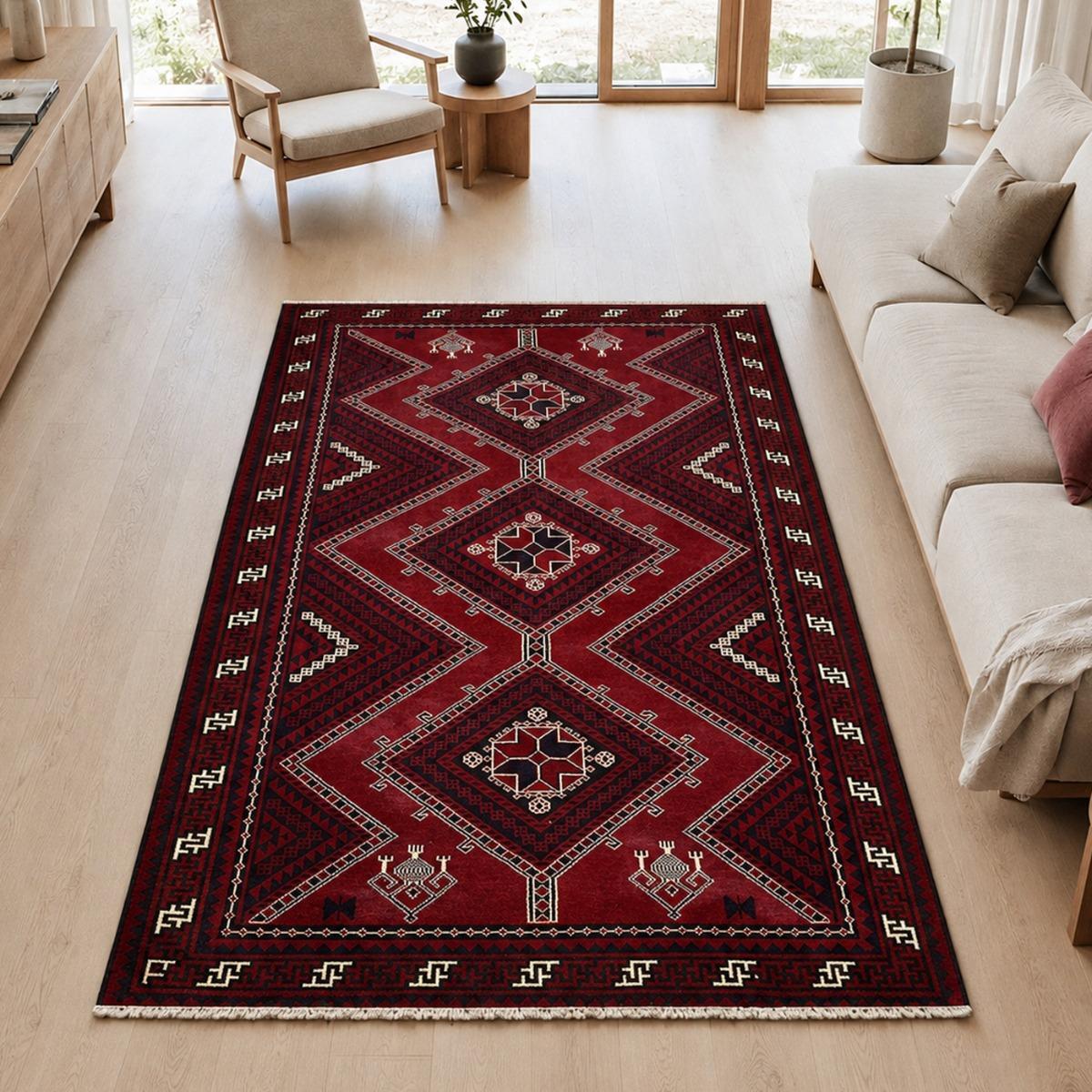 Tapis d'orient, motif oriental, noué à la main en laine, AJAJ