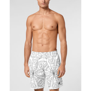 PHILIPP PLEIN Swim Trunks HEXAGON MONOGRAM