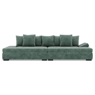 Vermont - canapé droit 4 places avec double méridienne - assise profonde - en velours texturé - Vert