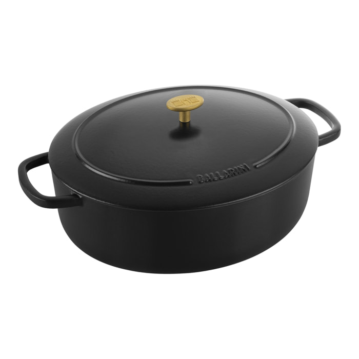 Cocotte en fonte, Bellamonte, Ovale, Noir, Fonte, 33 cm