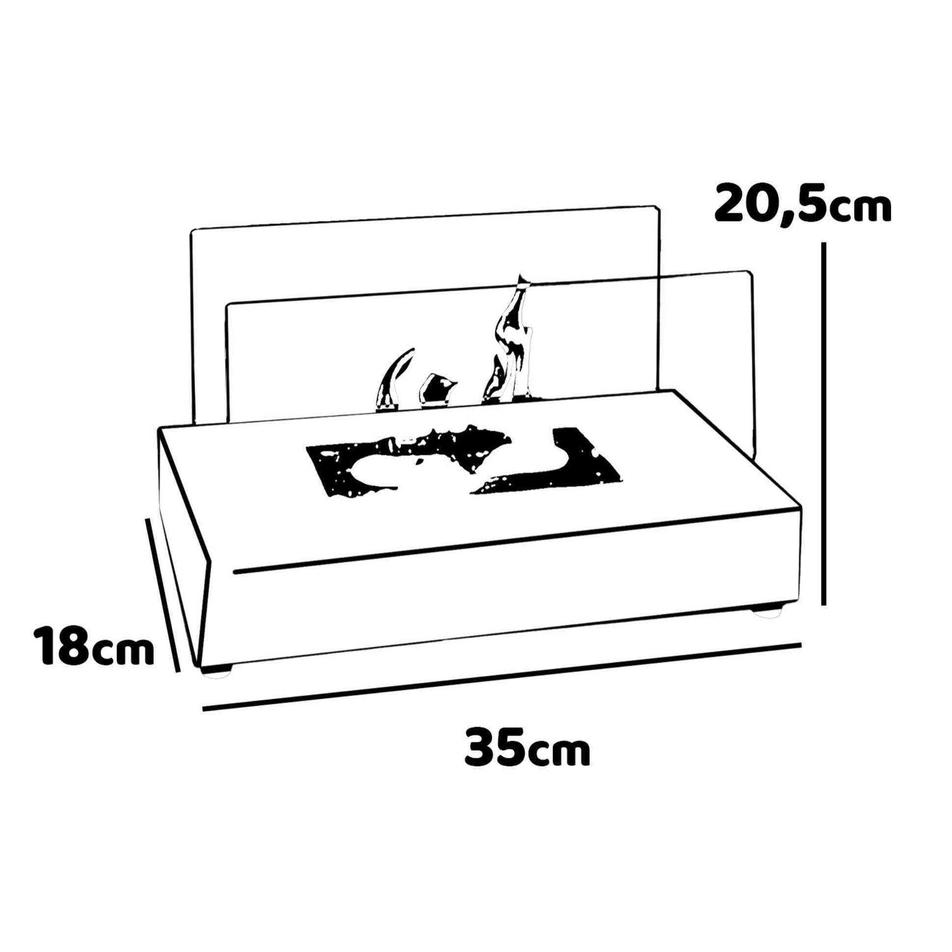 Berlino - Camino a bioetanolo da tavolo per interni ed esterni 35x18xH20,5 cm