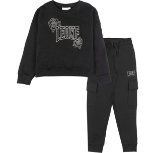 Tuta invernale da bambina girocollo, pantalone cargo Leone 1947 Nature