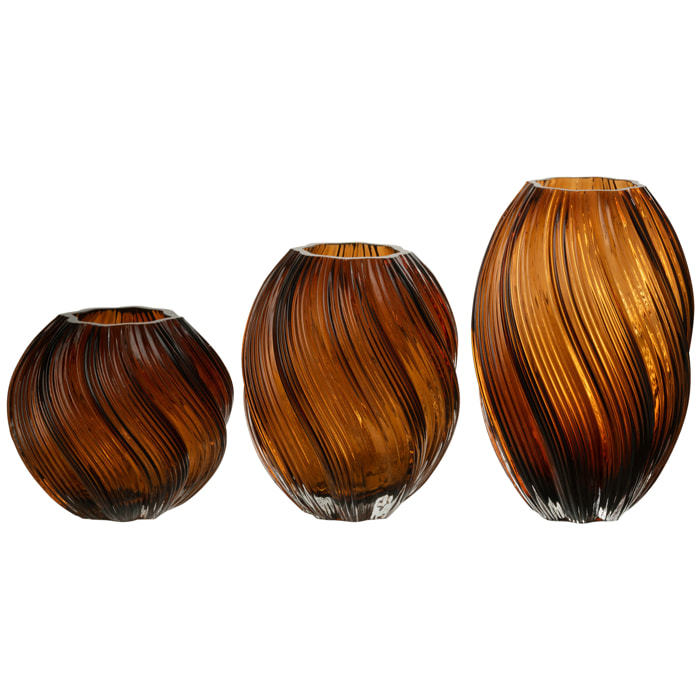 J-Line vase Carol - verre - brun - large