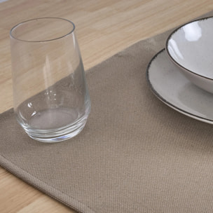 Lot de 2 sets de table jacquard MASSAIC TABACO