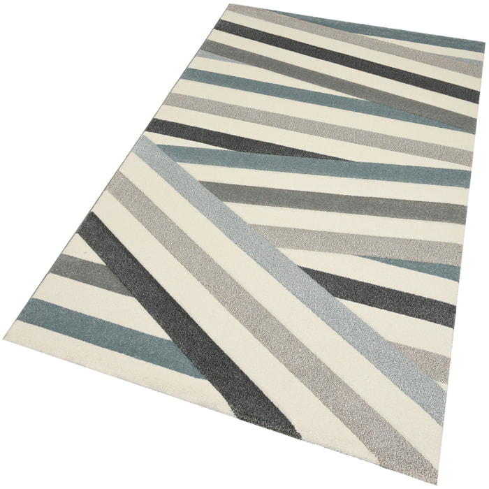 TOMASUCCI Tappeto bagno / scendiletto LINES PASTEL CREAM - BLUE Multicolore