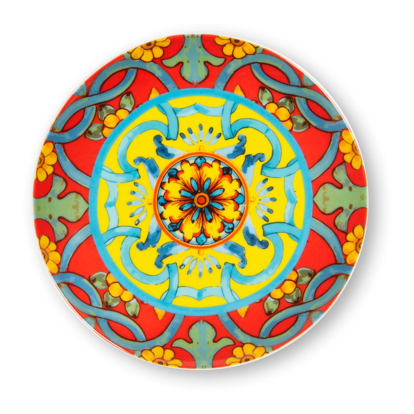 Set de 6 assiettes apéritif en porcelaine Excelsa – Trinacria, Multicolore