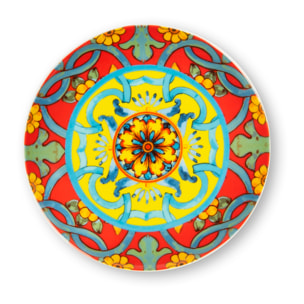 Set de 6 assiettes apéritif en porcelaine Excelsa – Trinacria, Multicolore
