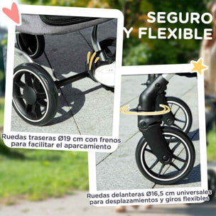 Carrito para Perros Plegable Cochecito para Perros Pequeños hasta 10 kg con Ruedas Universales Marco de Aluminio Correa de Seguridad Cojín Lavable y Ventanas 80x48,5x106 cm Gris