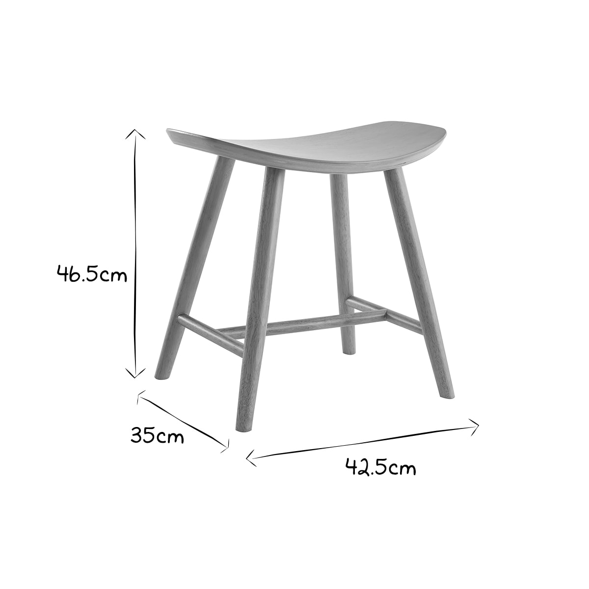 Tabouret bas bois clair H46.5 DEMORY