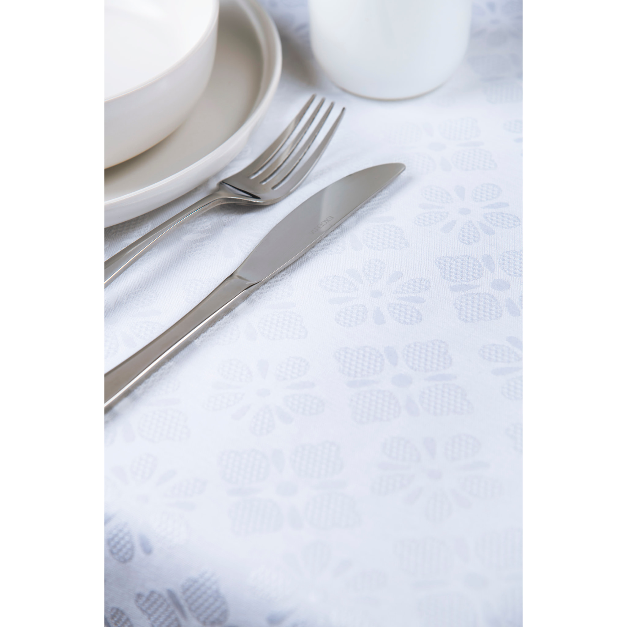 Nappe 140x180 cm Excelsa – Jacquard, Coton Blanc