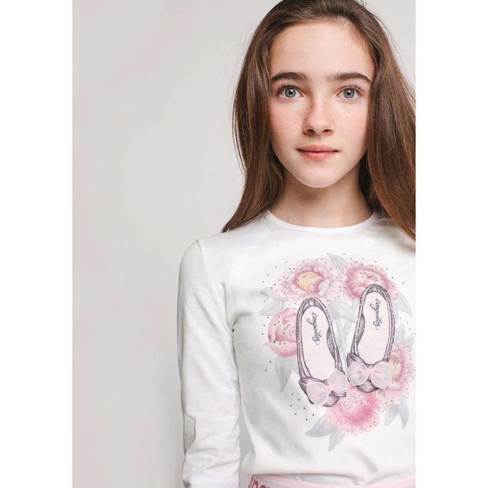 T-shirt in cotone "Ballerine" per bambine