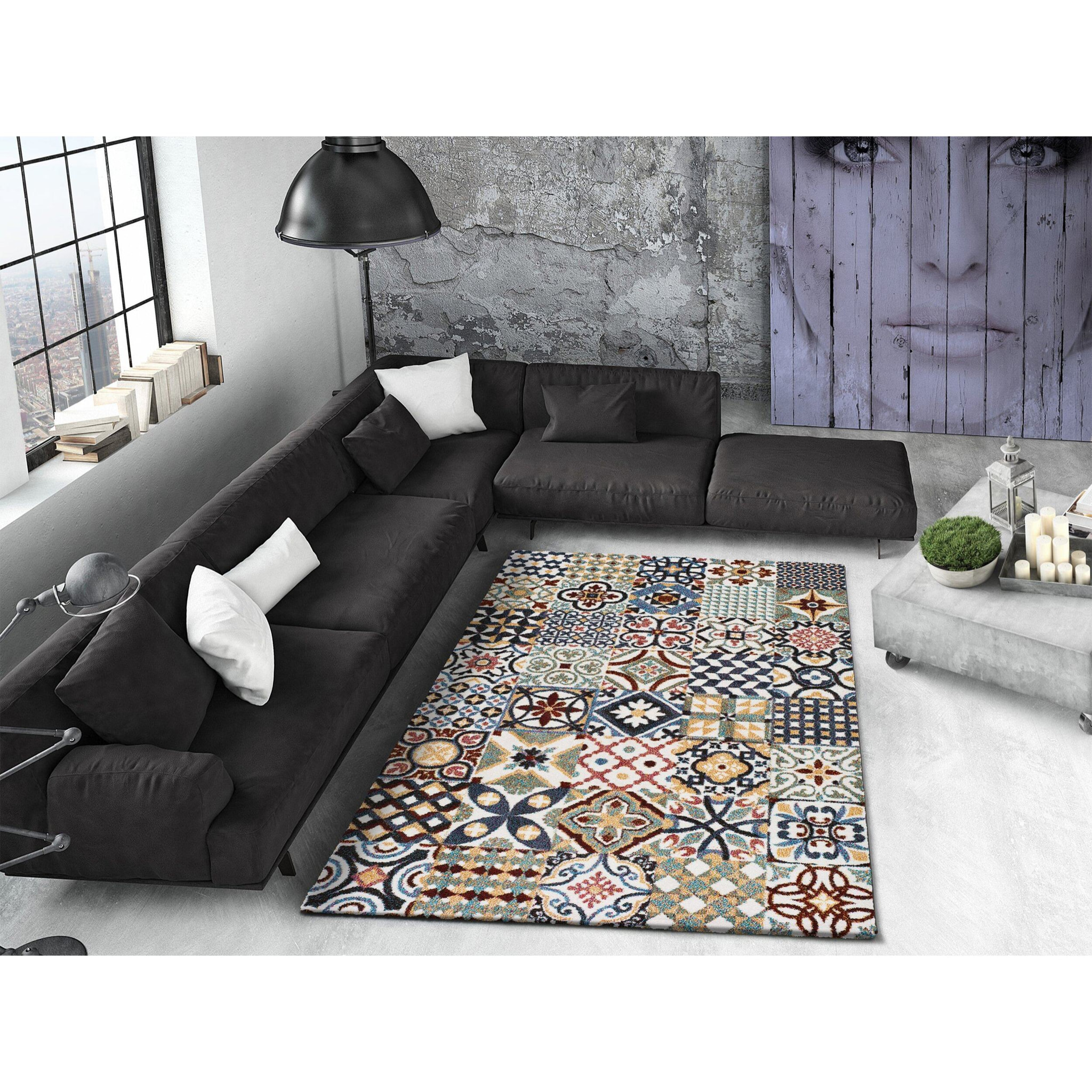 MOAR Alfombra geomÃ©trica en color multicolor varias medidas disponibles