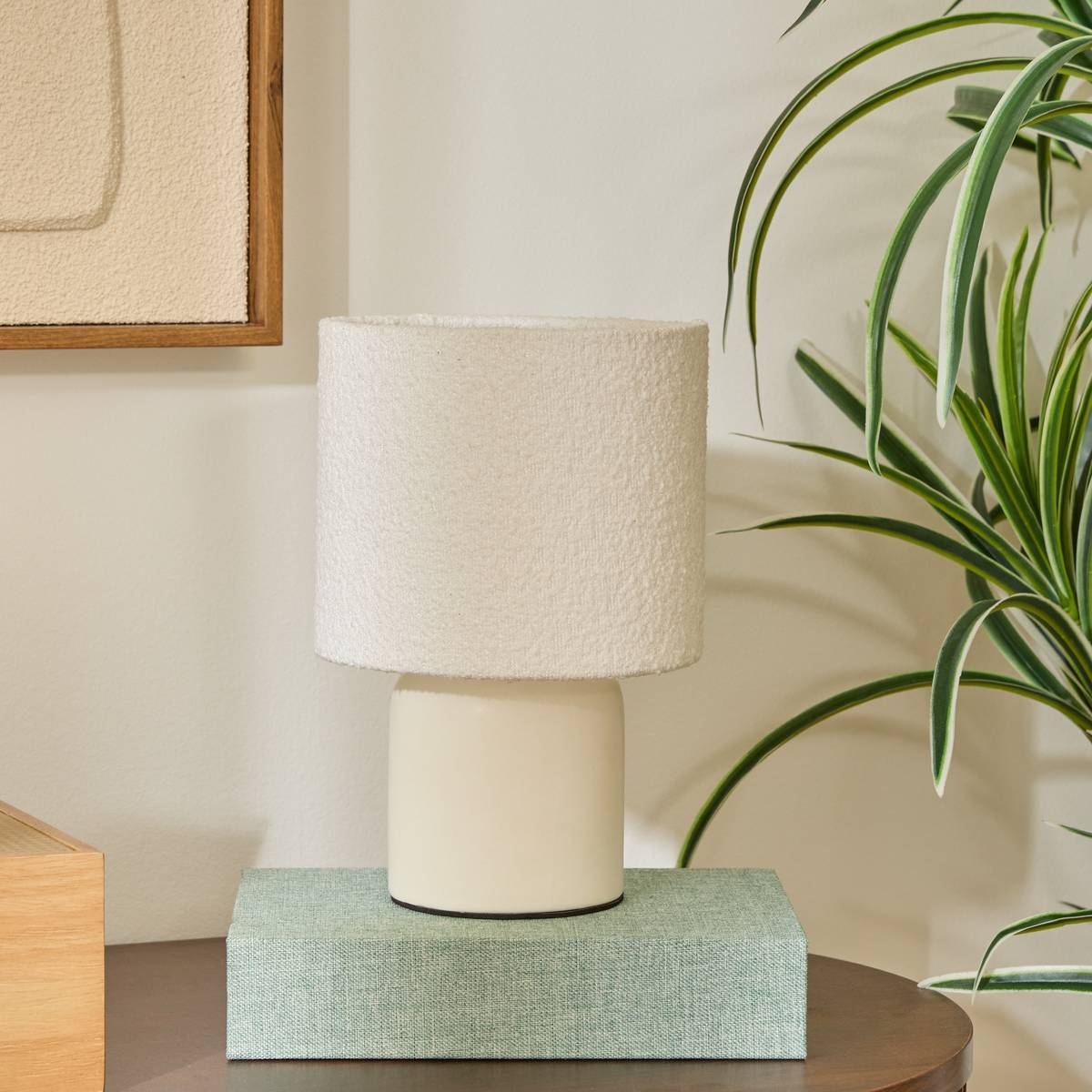Lampe Kelia cylindrique H.23cm blanc