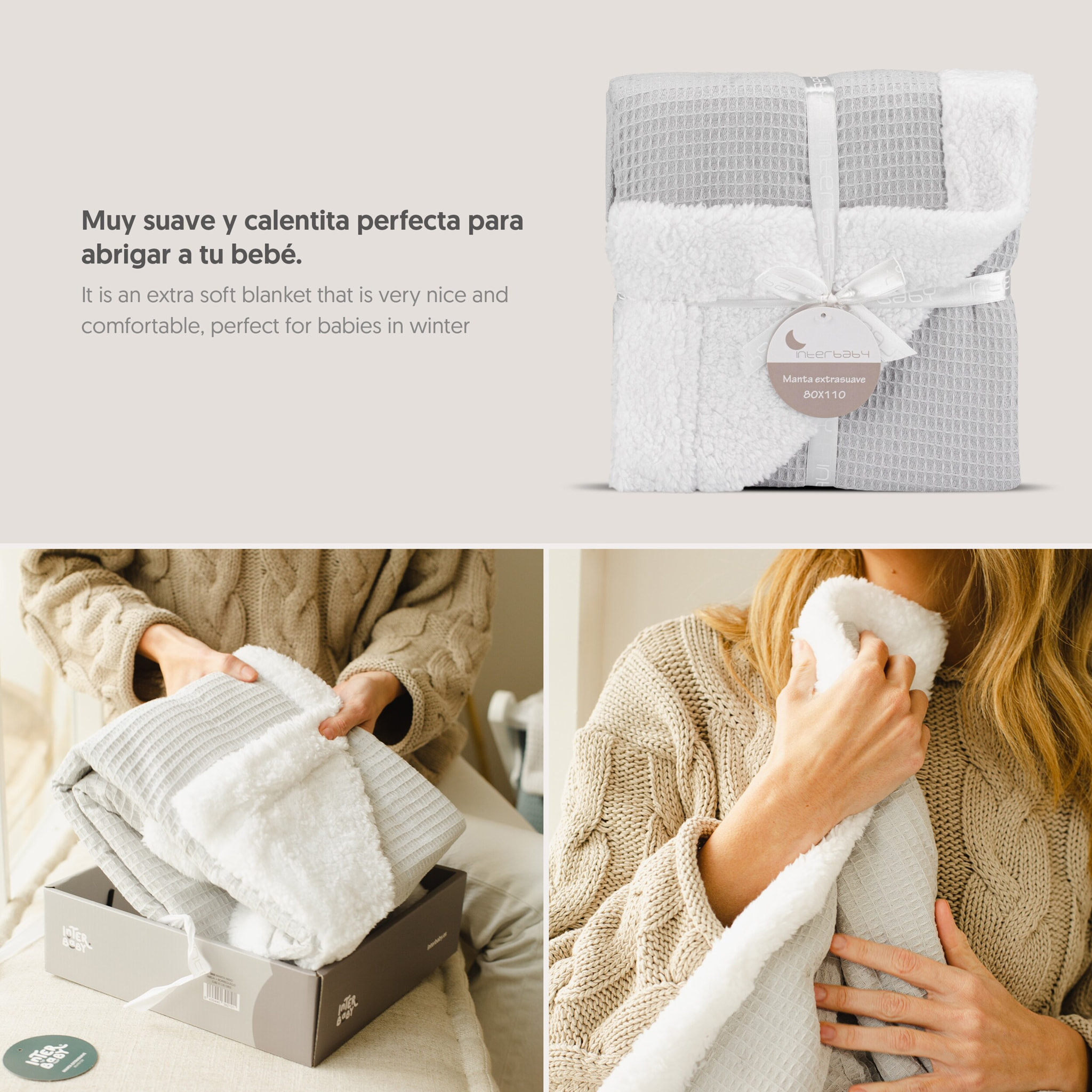 Manta Nido Abeja con Borreguillo