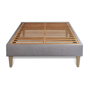 Ensemble Matelas Sommier 90x190 cm - Sommier Gris (en kit) - Trente PLUS