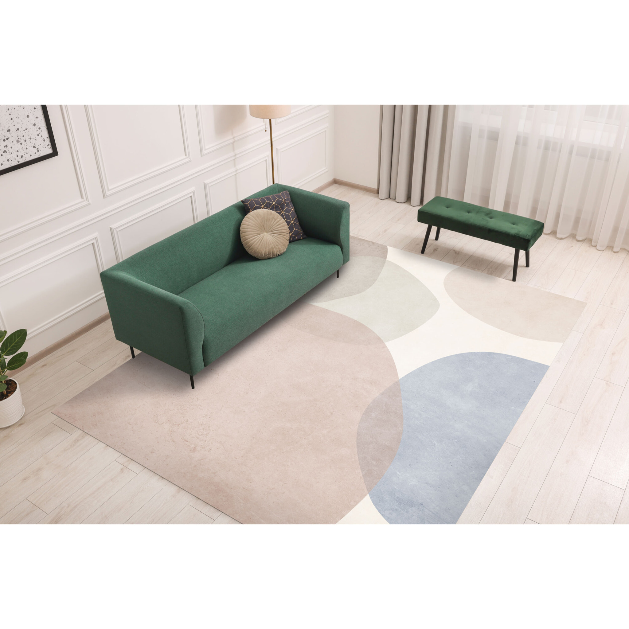 Alfombra de vinilo Calma 200x300 cm -PVC antideslizante, vinilica para cocina o salón, lavable, estilo abstracto