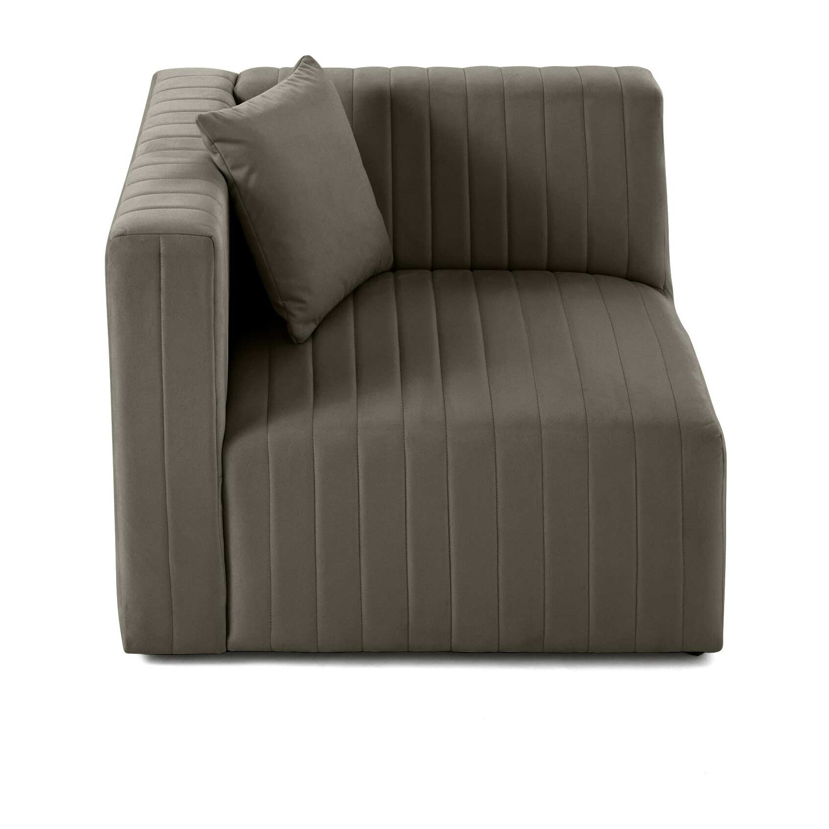 Nova - module d'assise gauche - en velours - Gris