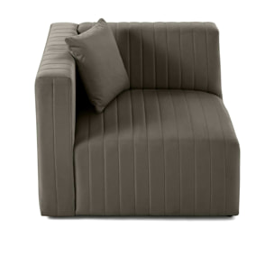 Nova - module d'assise gauche - en velours - Gris