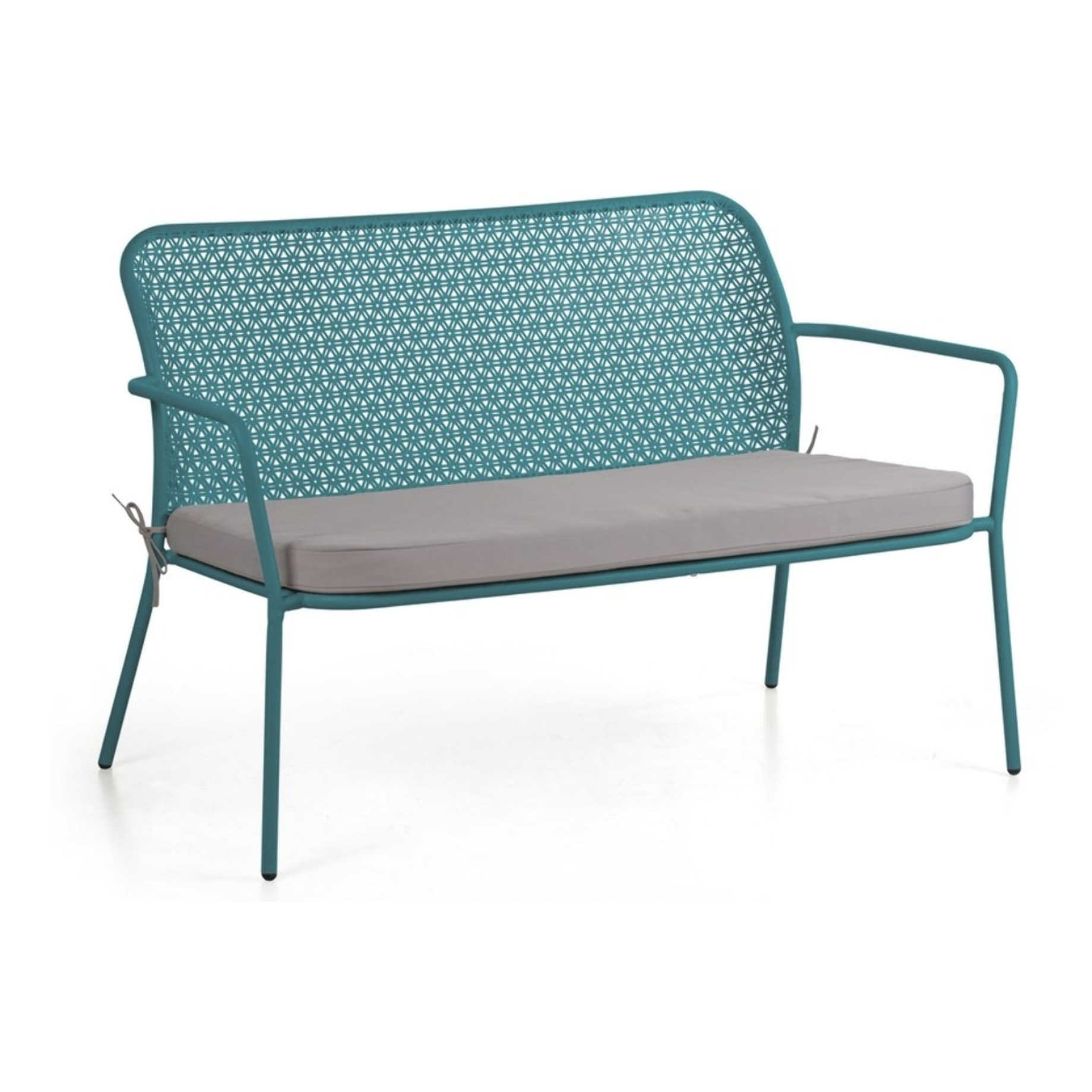 Set da giardino in acciaio con cuscini motivo floreale blu - Daisy