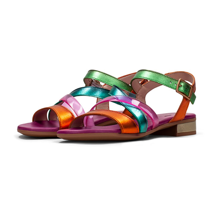 Sandalia Plana Lena Multi metal 2,5 cm