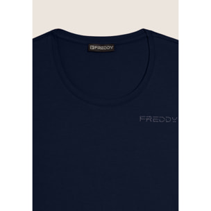 T-shirt Manica Corta con Logo FREDDY e Inserti Elastici