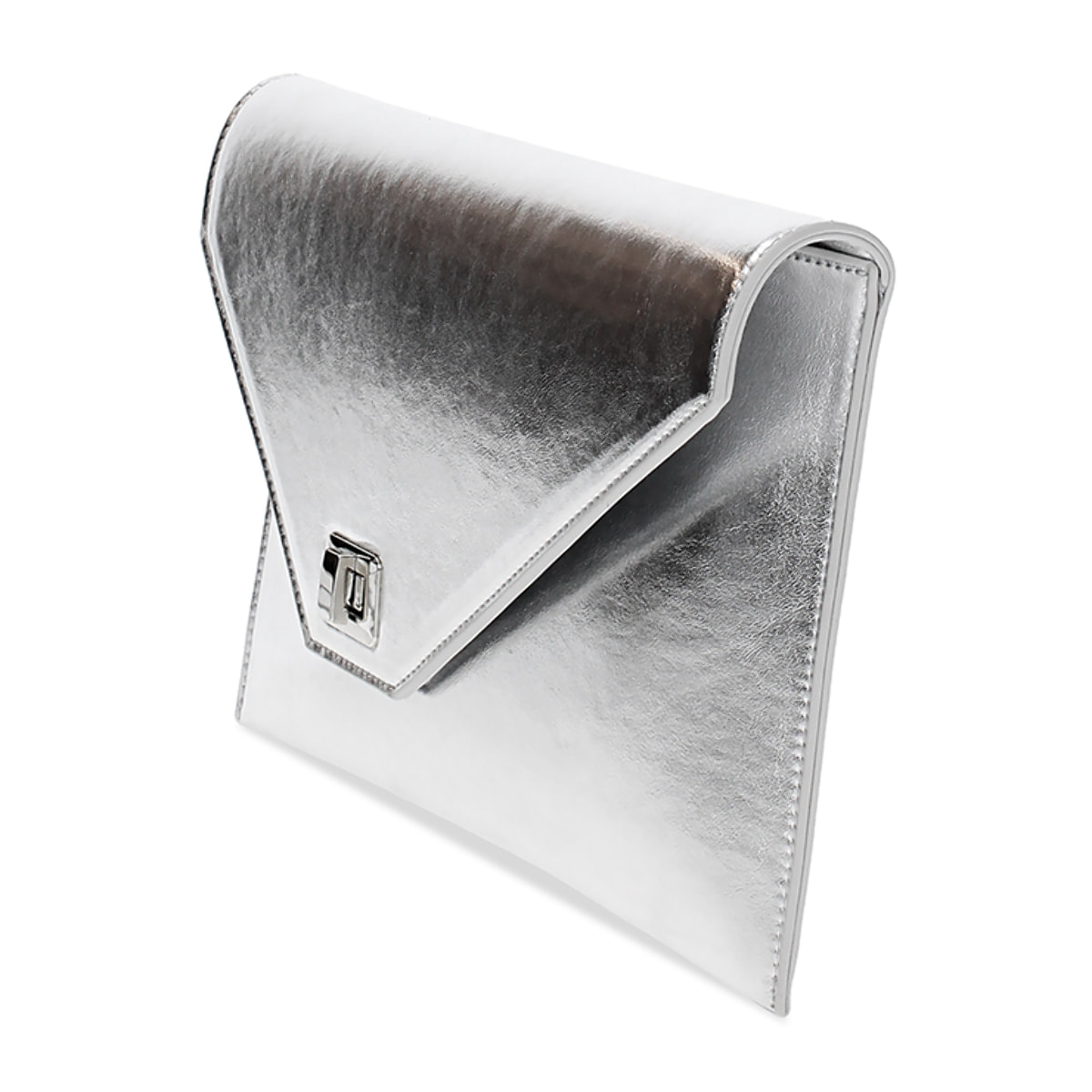Pochette donna argento in laminato